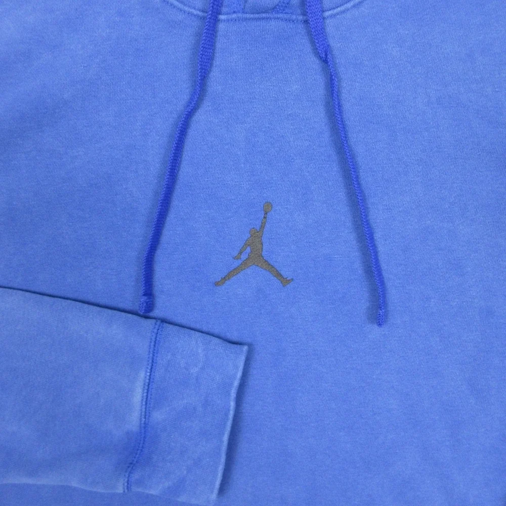 Jordan Sweater Mens Medium Blue Acid Wash Jump Man Pullover Hoodie Sweatshirt
